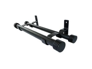 Set Negro doble Barra de Cortinas 1.0 Mt. Pared